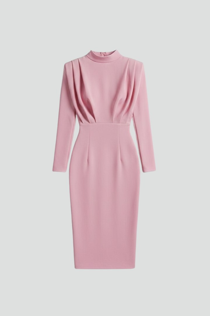 Solange | Women's Long Sleeve Cocktail Midi Dress