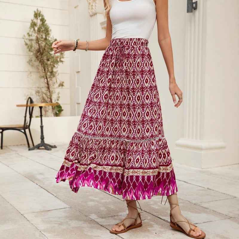 Solanges | Women's Skirt – Maxi Skirt in Burgundy