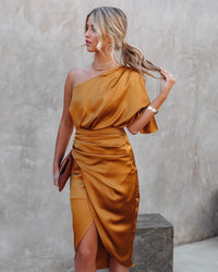 Soledad | Women's Side Slit Cocktail Midi Dress