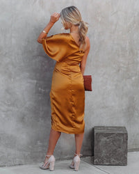 Soledad | Women's Side Slit Cocktail Midi Dress