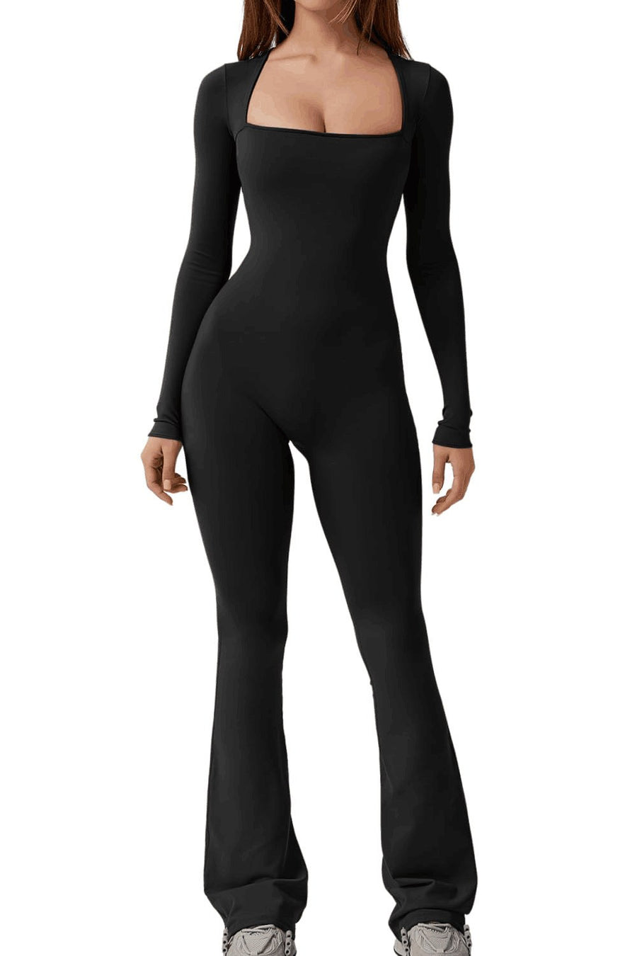 Soledad | Women's Wide Leg Long Sleeve Jumpsuit in Black