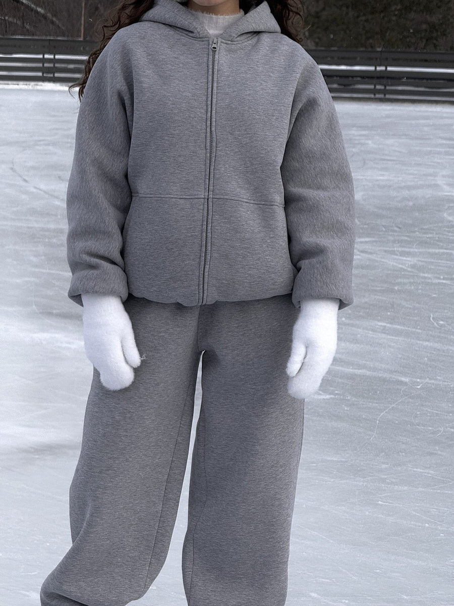 Solveig | Women's Pockets Fleece Jacket in Gray