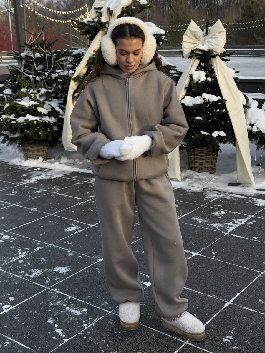 Solveig | Women's Pockets Fleece Jacket in Khaki