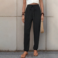Sonia | Women's Drawstring Pockets Harem Pants – Dress Pants