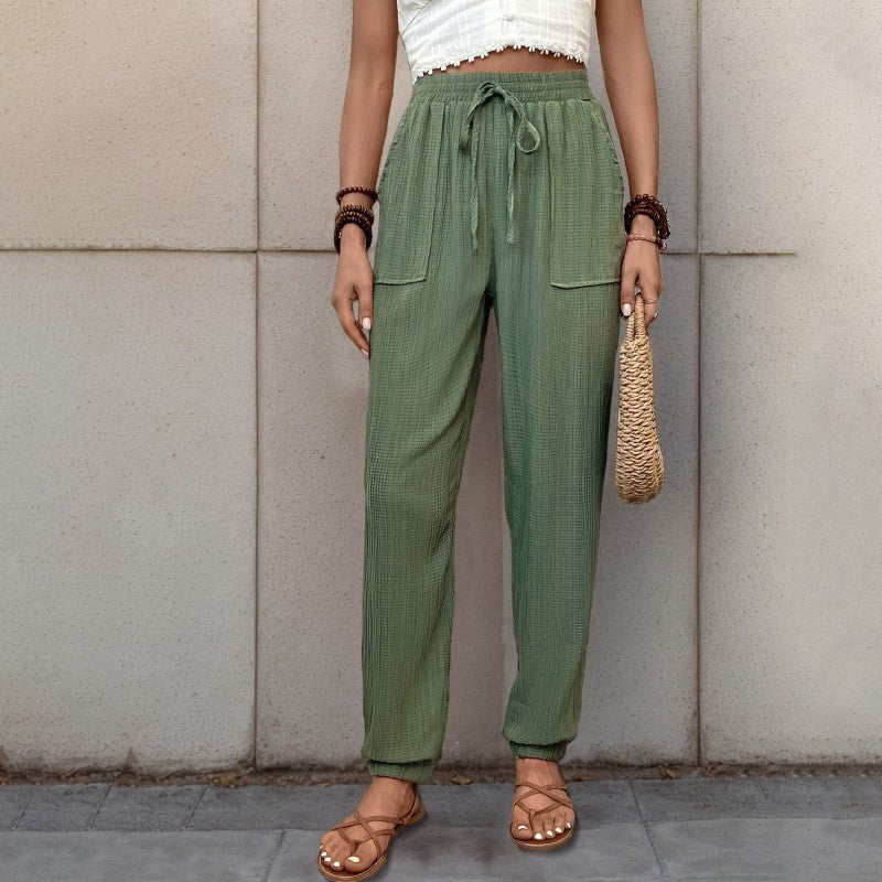 Sonia | Women's Drawstring Pockets Harem Pants – Dress Pants