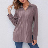 Sophronia | Women's Textured V-Neck Long Sleeve Shirt
