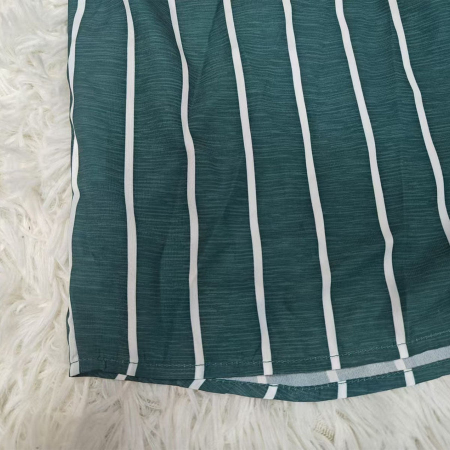 Sophronia | Women's Striped Blouse in Green