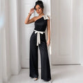 Stasia | Women's Waist Belt Asymmetric Belted Elegant Jumpsuit