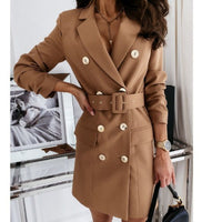 Stefania | Women's Belted Blazer in Khaki