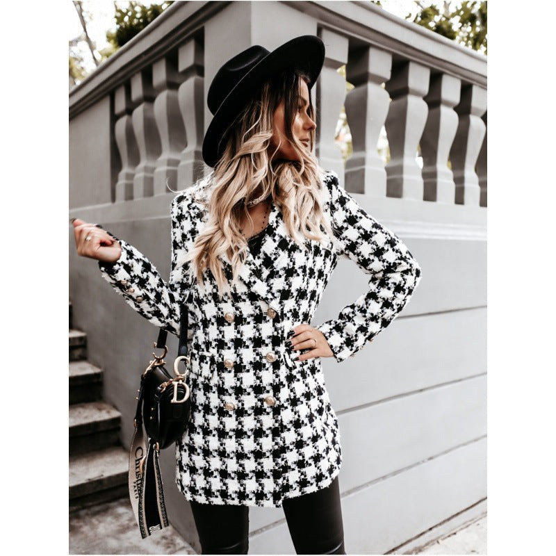 Stellaria | Women's Blazer in Houndstooth