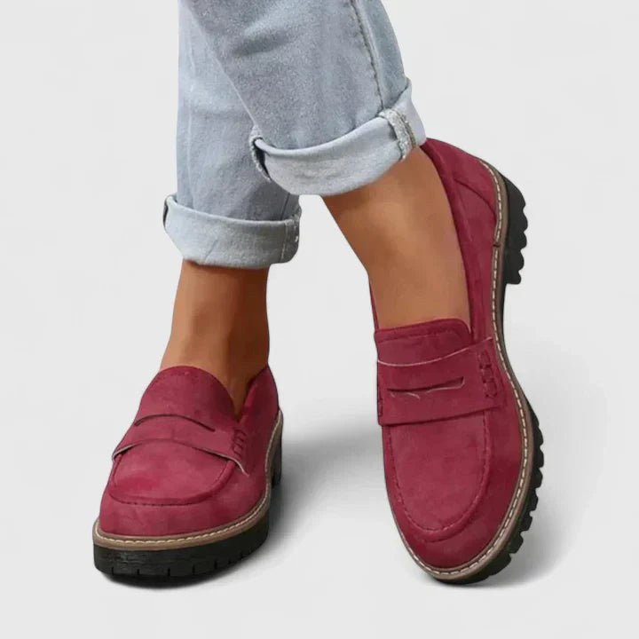 Stephanie | Women's Comfortable Loafers in Red