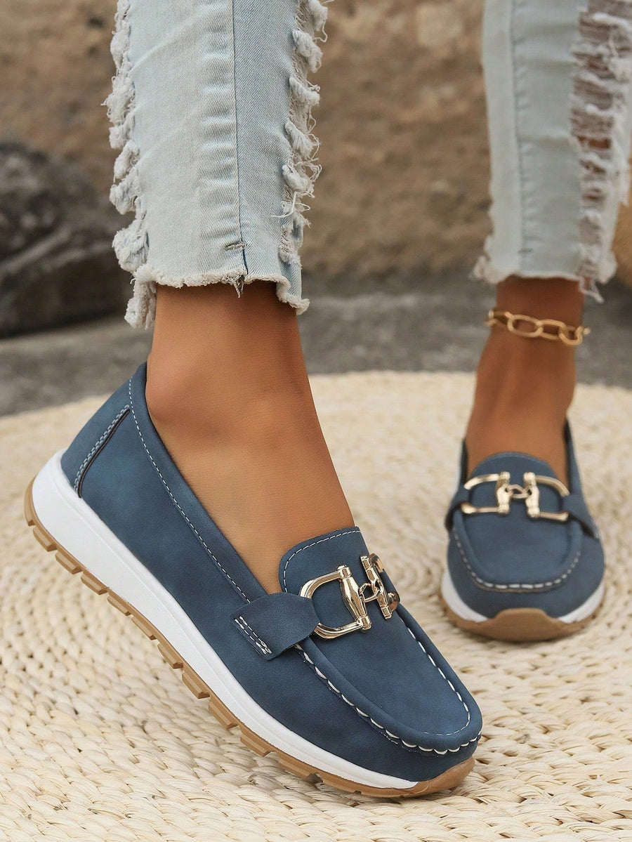 Susanna | Women's Beach Cushioned Comfortable Loafers in Blue