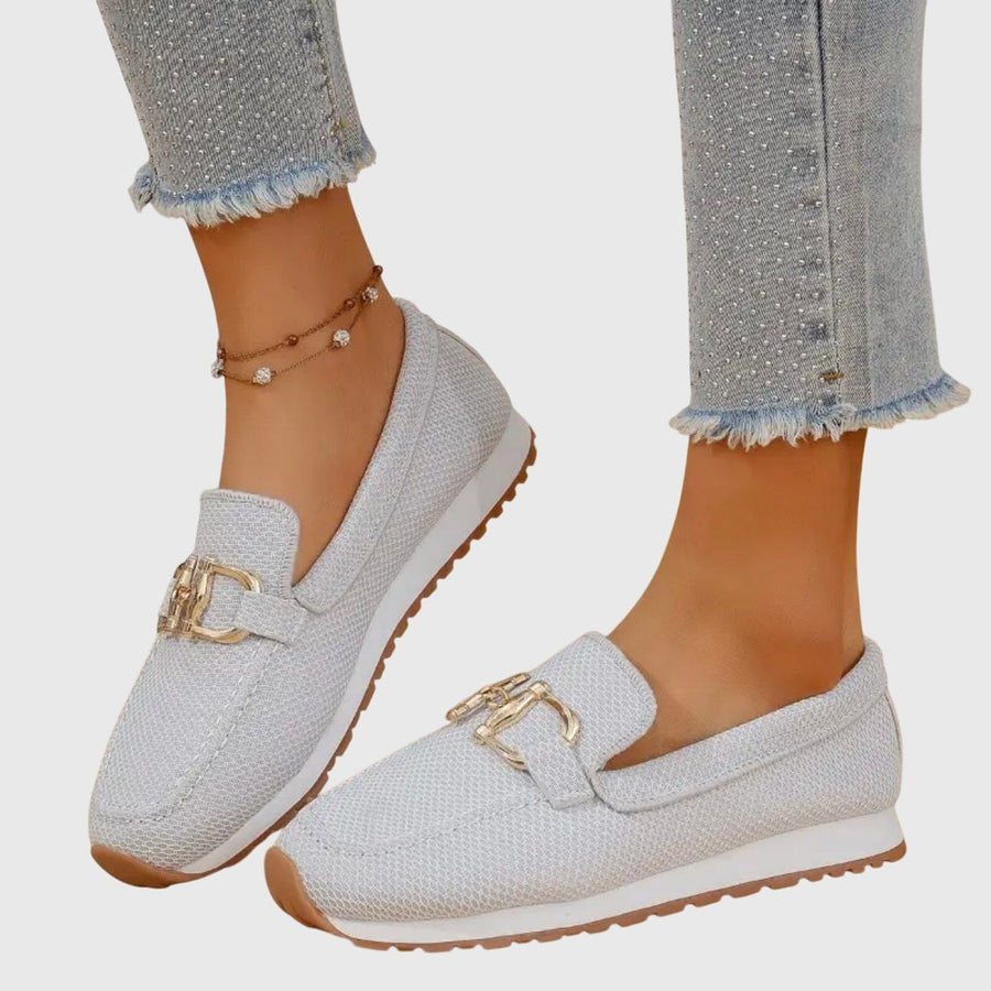 Svea | Women's Casual Cushioned Comfortable Loafers in White