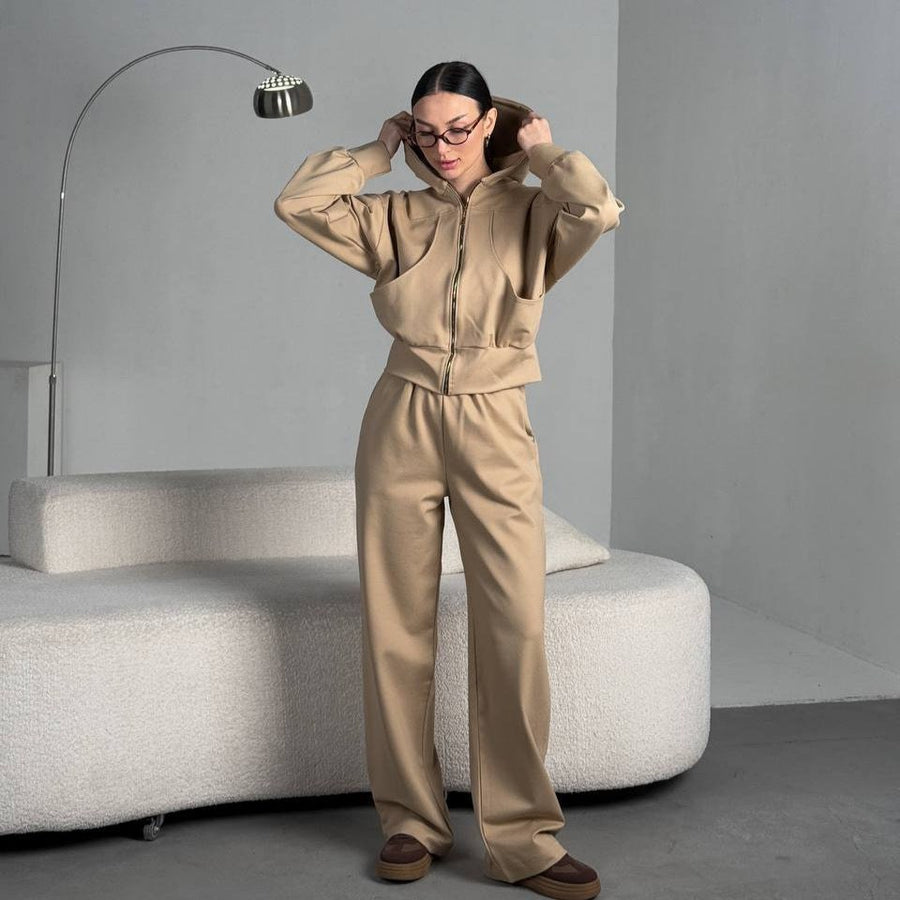 Sybilla | Women's Zip Pockets Hooded Jacket
