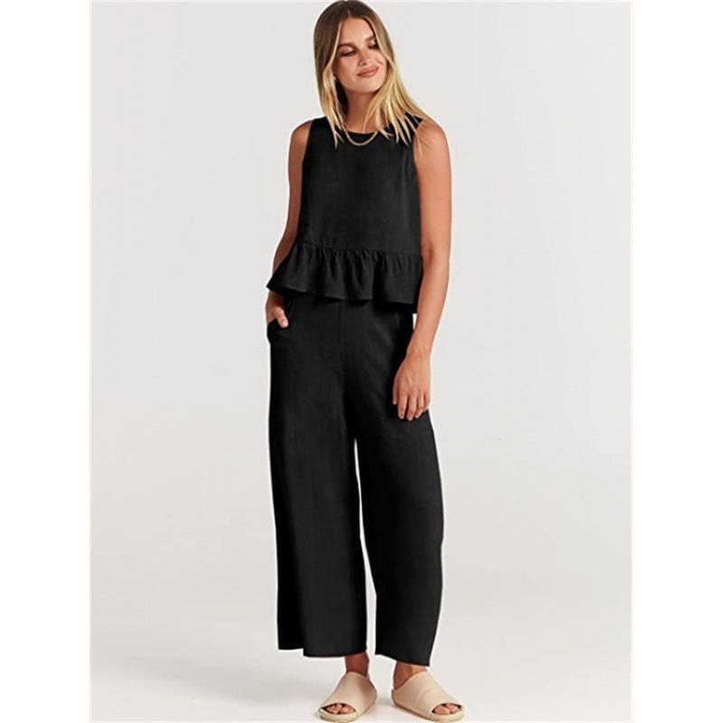 Sybilla | Women's Voluminous Pockets Casual Top in Black