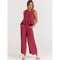 Sybilla | Women's Voluminous Pockets Casual Top in Red