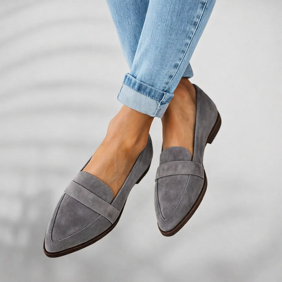 Sybilla | Women's Cushioned Comfortable Loafers in Gray