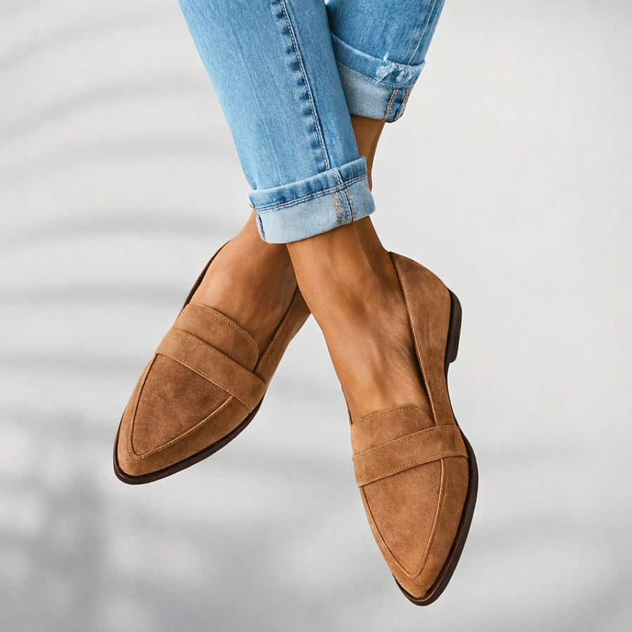 Sybilla | Women's Cushioned Comfortable Loafers in Khaki