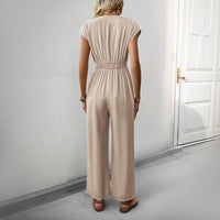 Sybille | Women's Wide Leg Elegant Jumpsuit in Apricot