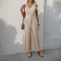 Sybille | Women's Wide Leg Elegant Jumpsuit in Apricot