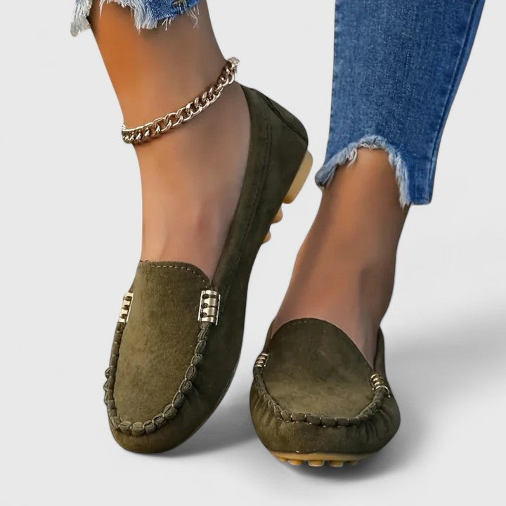 Sylvie | Women's Cushioned Elegant Comfortable Loafers in Green