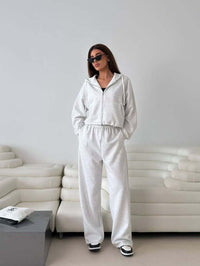 Sylvie | Women's Zip Hooded Jacket in Light Gray