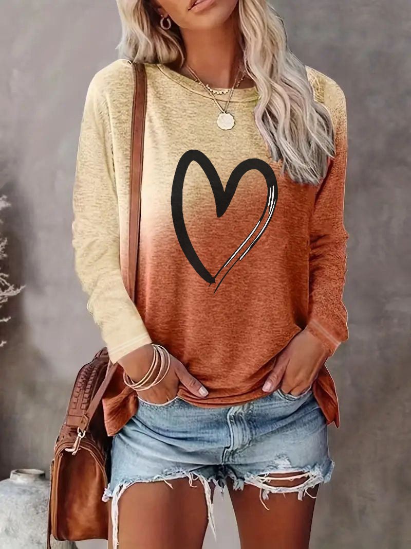 Sylvie | Women's Long Sleeve Pockets Top in Orange