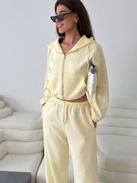 Sylvie | Women's Zip Hooded Jacket in Yellow