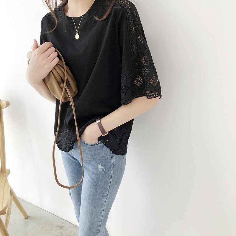 Symphorose | Women's Lace Elegant Top in Black