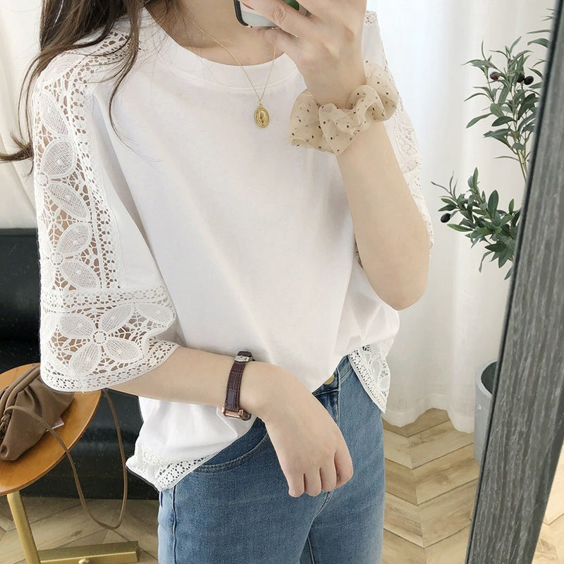 Symphorose | Women's Lace Elegant Top in White