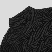 Tabitha | Women's Textured Stand Collar Long Sleeve Top in Black
