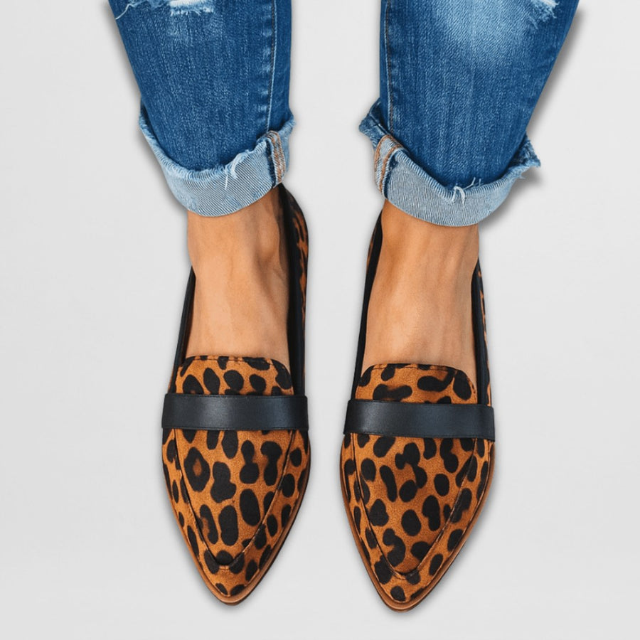 Tabitha | Women's Cushioned Slip-On Comfortable Loafers in Brown Orange