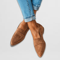 Tabitha | Women's Cushioned Slip-On Comfortable Loafers in Khaki