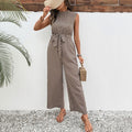 Taliesin | Women's Waist Belt Belted Elegant Jumpsuit