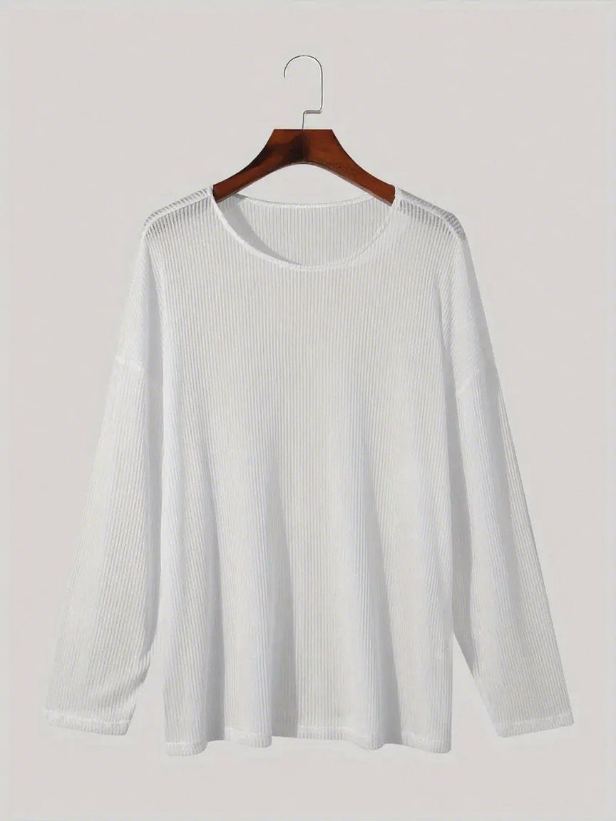 Talitha | Women's Textured Long Sleeve Casual Top in White