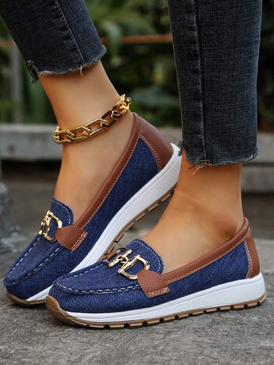 Talitha | Women's Non-Slip Comfortable Loafers in Navy