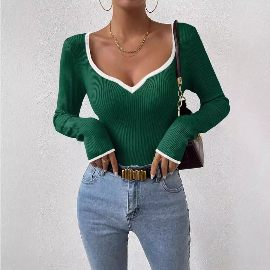 Tamara | Women's V-Neck Long Sleeve Top