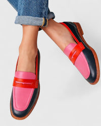 Tamara | Women's Pink Cushioned Comfortable Loafers in Pink