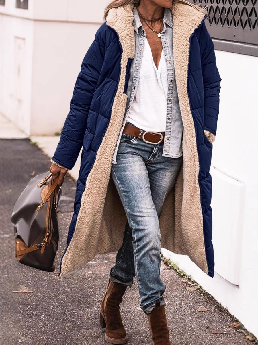 Tamsin | Women's Cozy Quilted Jacket in Dark Blue