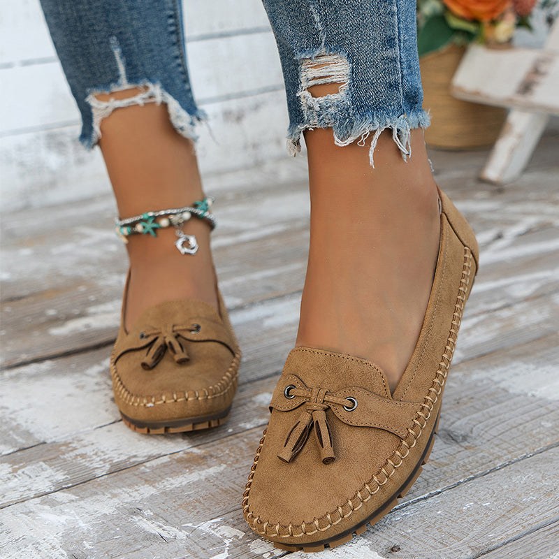 Tamsin | Women's Slip-On Cushioned Comfortable Loafers in Brown