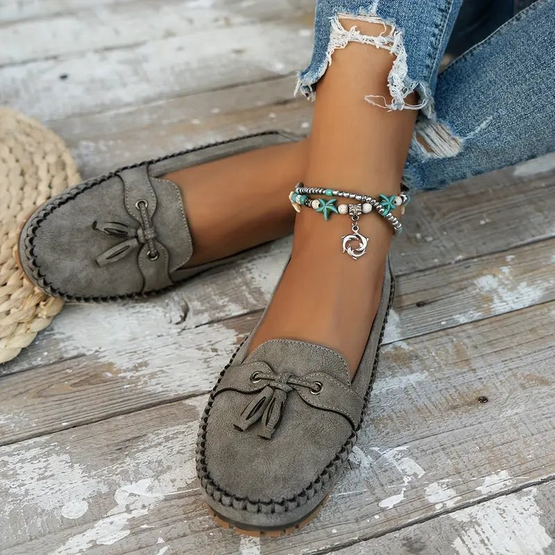 Tamsin | Women's Slip-On Cushioned Comfortable Loafers in Gray