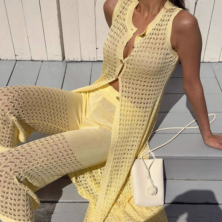 Tatiana | Women's Knit Cardigan in Yellow