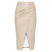 Teodora | Women's Slit Skirt – Maxi Skirt in Beige