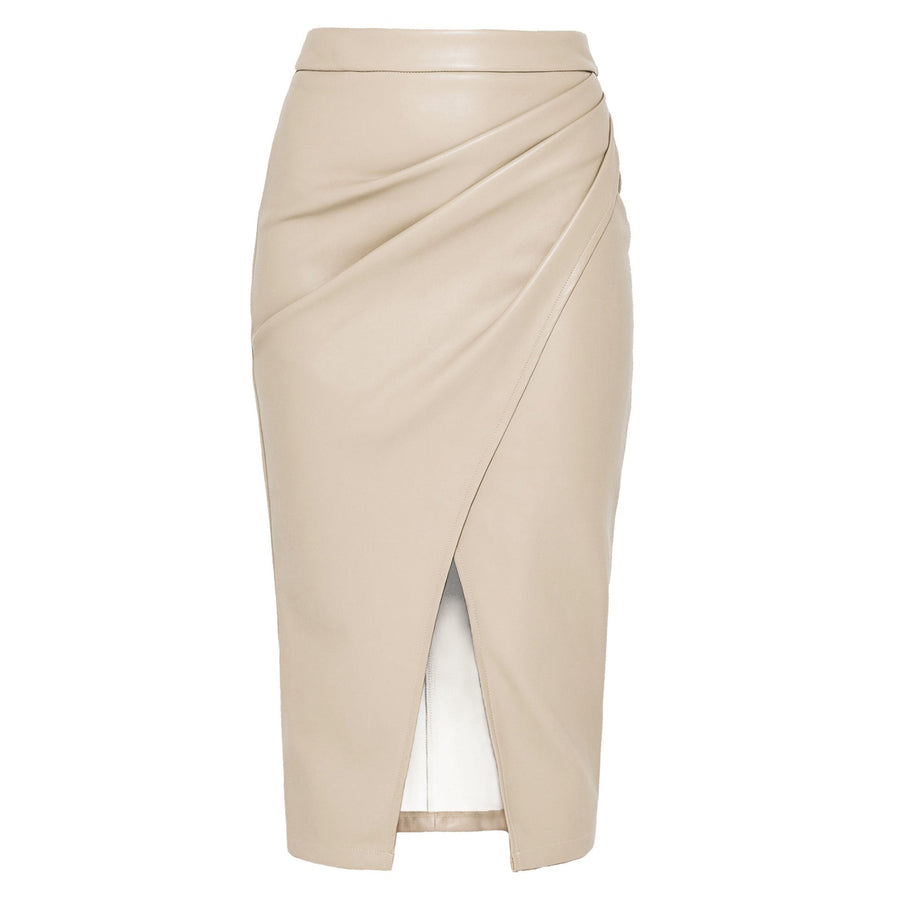 Teodora | Women's Slit Skirt – Maxi Skirt in Beige