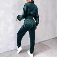 Teodora | Women's Elastic Waist Pockets Casual Tracksuit Set