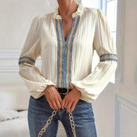 Thaddea | Women's Elegant Blouse in Apricot