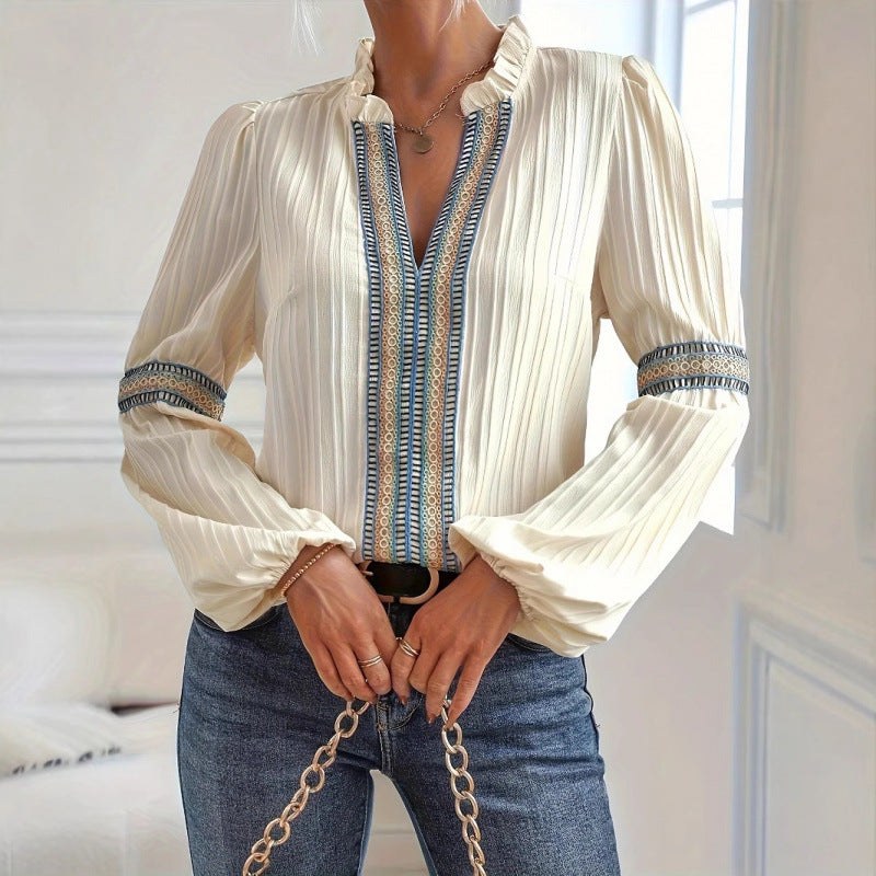 Thaddea | Women's Elegant Blouse in Apricot