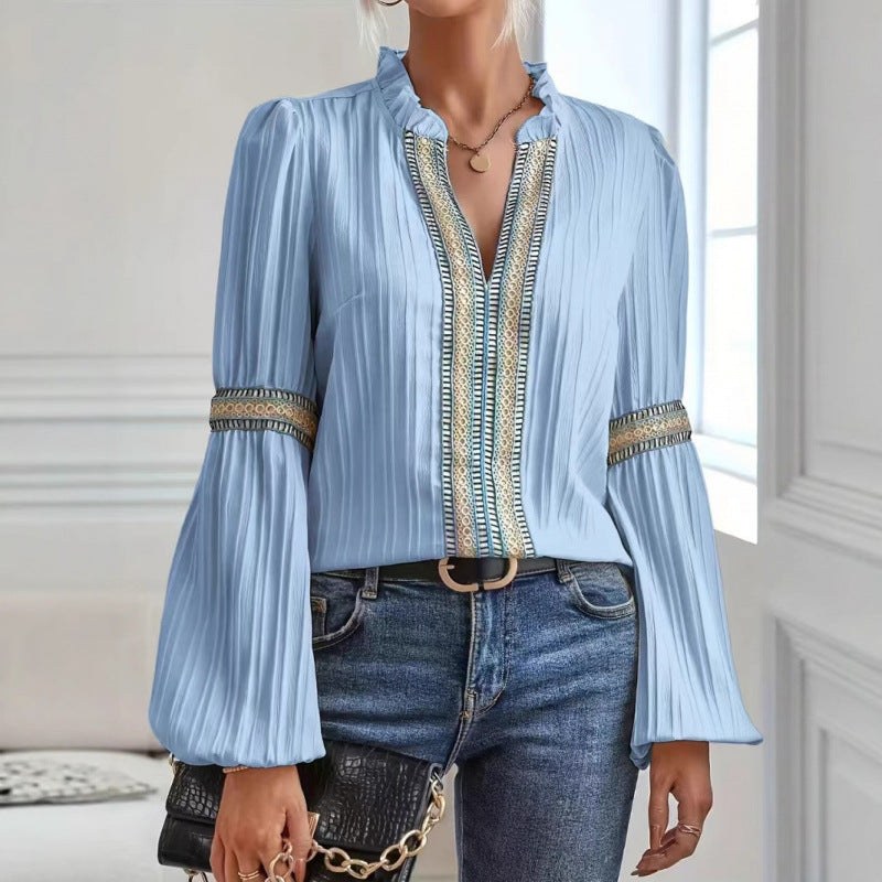 Thaddea | Women's Elegant Blouse in Blue