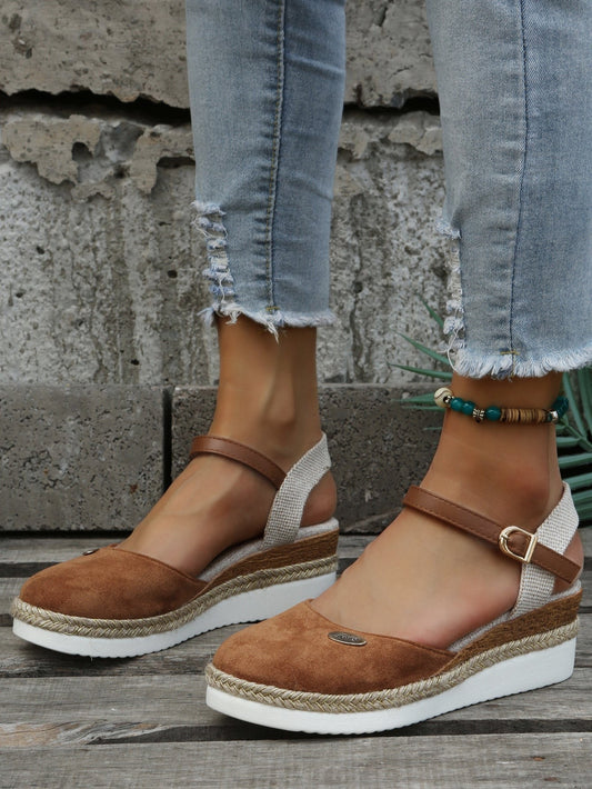 Thea | Women's Woven Cushioned Comfortable Sandals in Brown