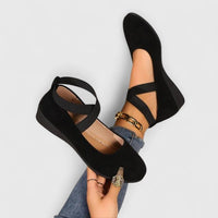 Theodora | Women's Ankle Strap Ballet Comfortable Shoes in Black
